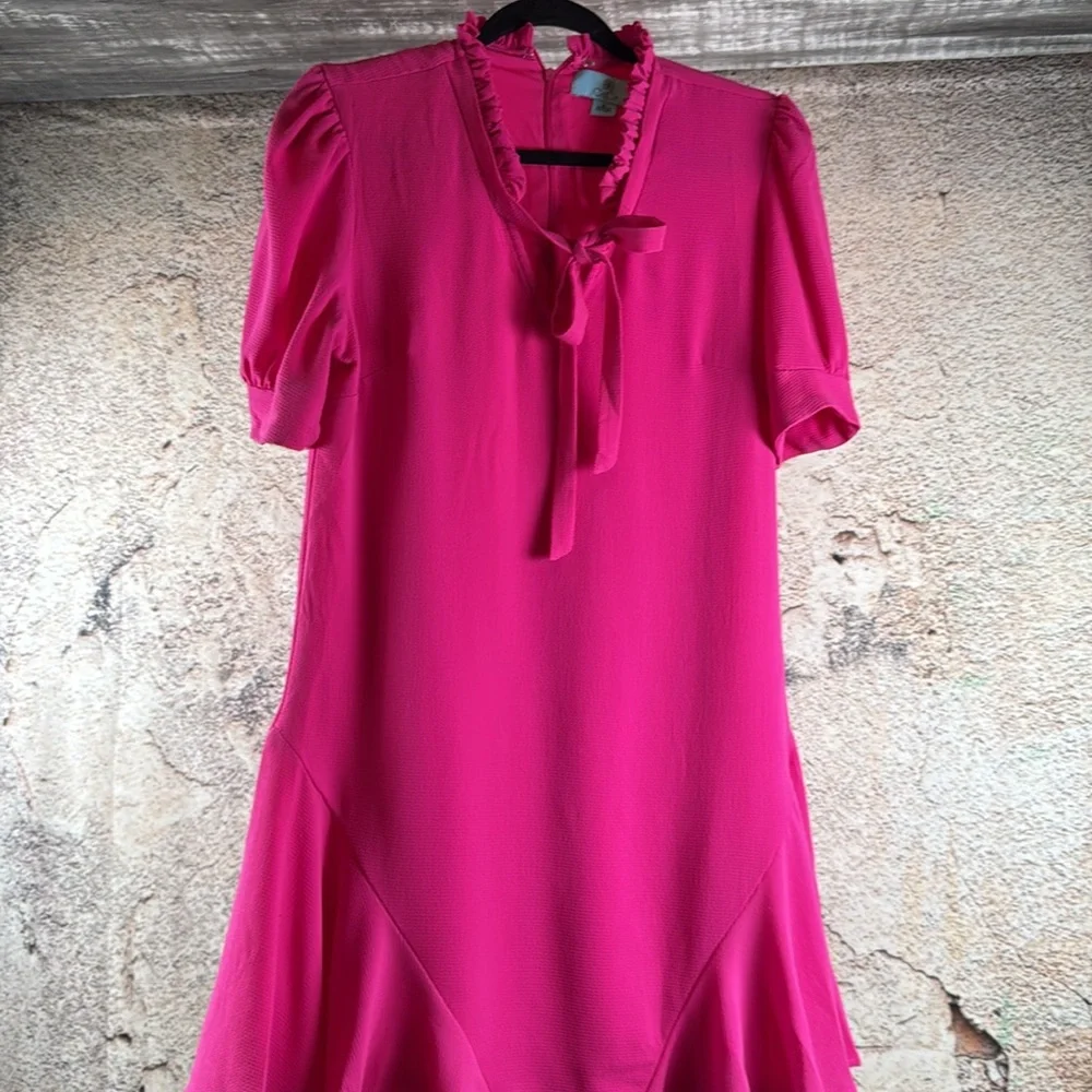 CeCe Fuchsia Ruffle Trim Topsize medium C29 - Picture 2 of 7